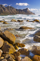 Wall Mural - Rocky beach at Kogel Bay in South Africa