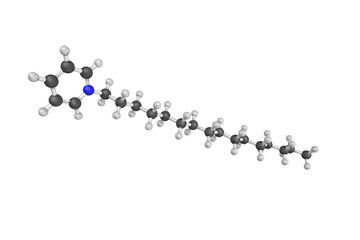 Poster - 3d structure of Cetylpyridinium chloride, used in mouthwashes, t