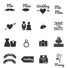 Wall Mural -  wedding icon vector set