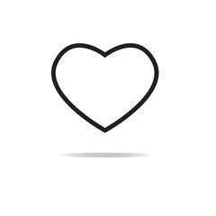 Wall Mural - heart on white background. heart sign. valentine heart simbol.