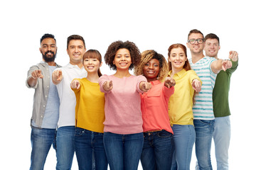 Wall Mural - international group of people pointing on you