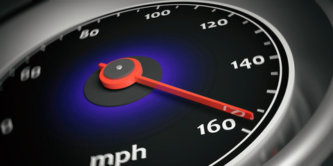 Wall Mural - Car speedometer. 3d illustration