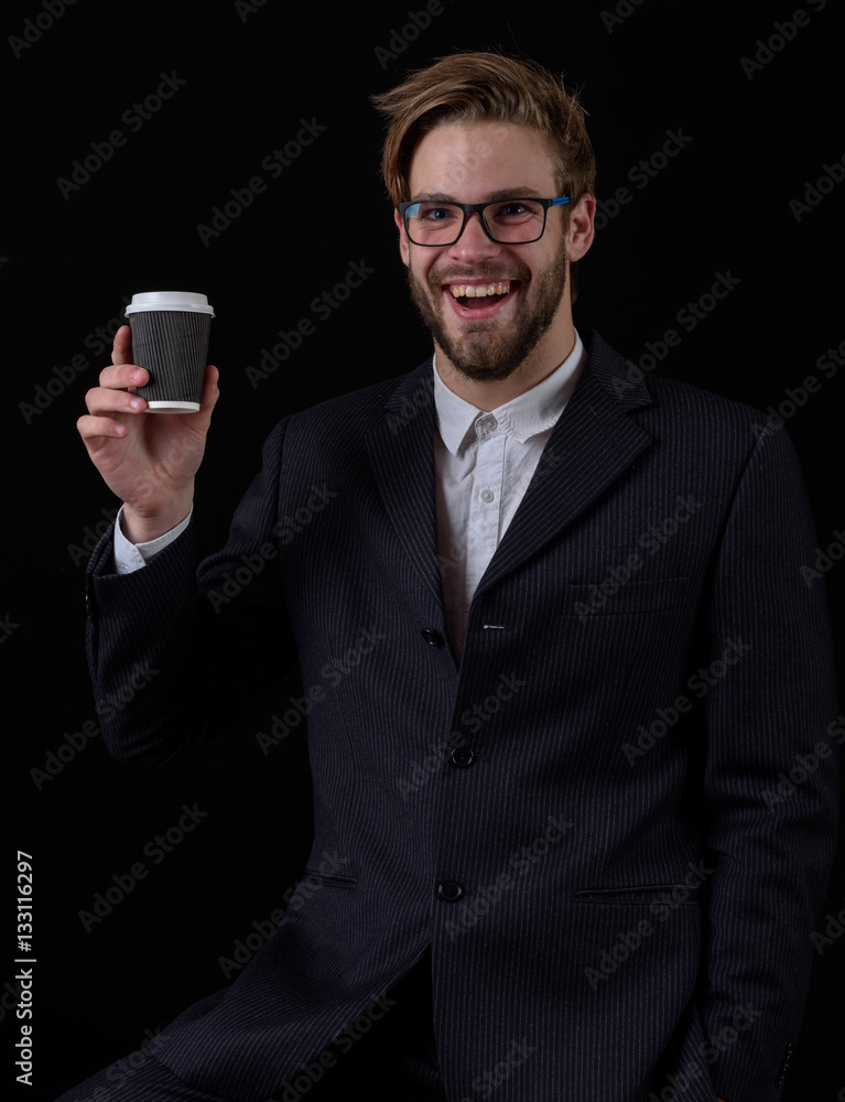 smiling business man in suit Stock Photo | Adobe Stock