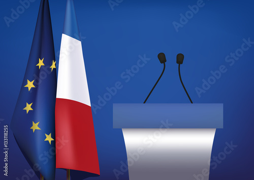 Pupitre Discours Politique Candidat Drapeau Stock Vector Adobe Stock