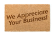 © Andy Dean - We Appreciate Your Business Welcome Mat Isolated On A White Background.