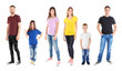 © Africa Studio - Young people wearing different t-shirts on white background