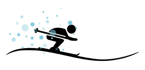 Wall Mural - Skifahrer Silhouette