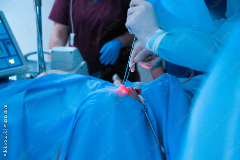 Operating of patient in modern hospital