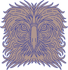 Wall Mural - Great Philippine Eagle Head Mono Line