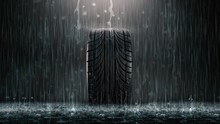 Einzelner Reifen Im Regen