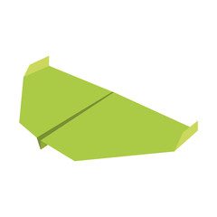 Sticker - green paper aircraft flight toy vector illustration eps 10