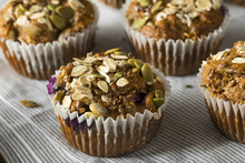 Healthy Organic Seed And Blueberry Muffins