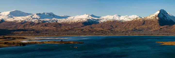 Panoramic of bay in Kodiak Alaska