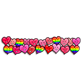  Gay Rainbow Hearts Love Vanlentine Design