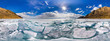 360 Cylindrical panorama ice Baikal hummocks in Olkhon Island