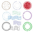 © invisible163 - Blank postal stamps set.illustration vector