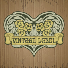 vector vintage items: label Art Nouveau