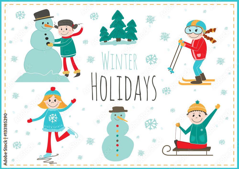 Winter Holidays - obrazy, fototapety, plakaty 