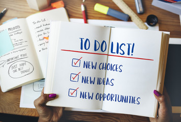 Wall Mural - business development to do listt goals concept