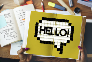 Wall Mural - hello speech bubble technology graphic concept