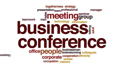 Wall Mural - Business conference animated word cloud.