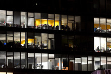 Modern Office Frontage At Night