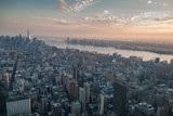 Fototapeta  - Manhattan aerial at dusk