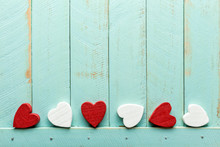 Wooden Hearts Valentine Background