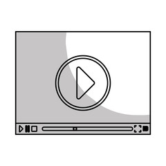 video player with play button over white background. entertainment and technology design. vector illustration