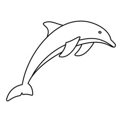 Sticker - Dolphin icon, outline style