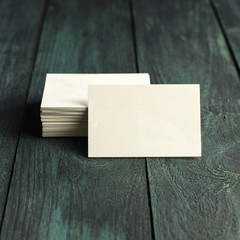 Wall Mural - Thick cardboard business card, blank for copyspace