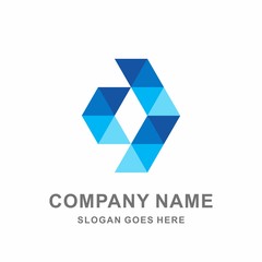 Geometric Triangle Arrow Computer Technology Connection Apps Business Company Stock Vector Logo Design Template 