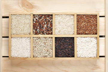 Wall Mural - Various rice in box