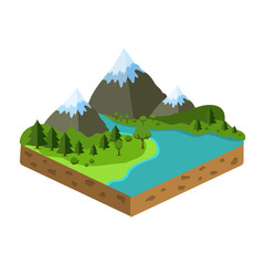 Wall Mural - relief isometric flat icon