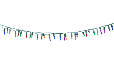 Wall Mural - christmas lights isolated on white