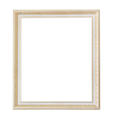 Canvas Print - Rectangle wooden frame. Gold museum frame 