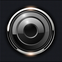 Poster - Button shiny, chrome metallic