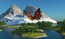  Butterfly And Mountains.