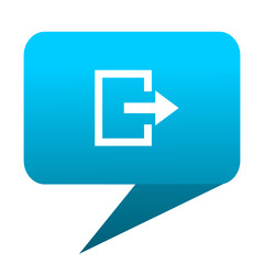 Poster - Exit blue bubble icon