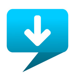 Poster - Download arrow blue bubble icon