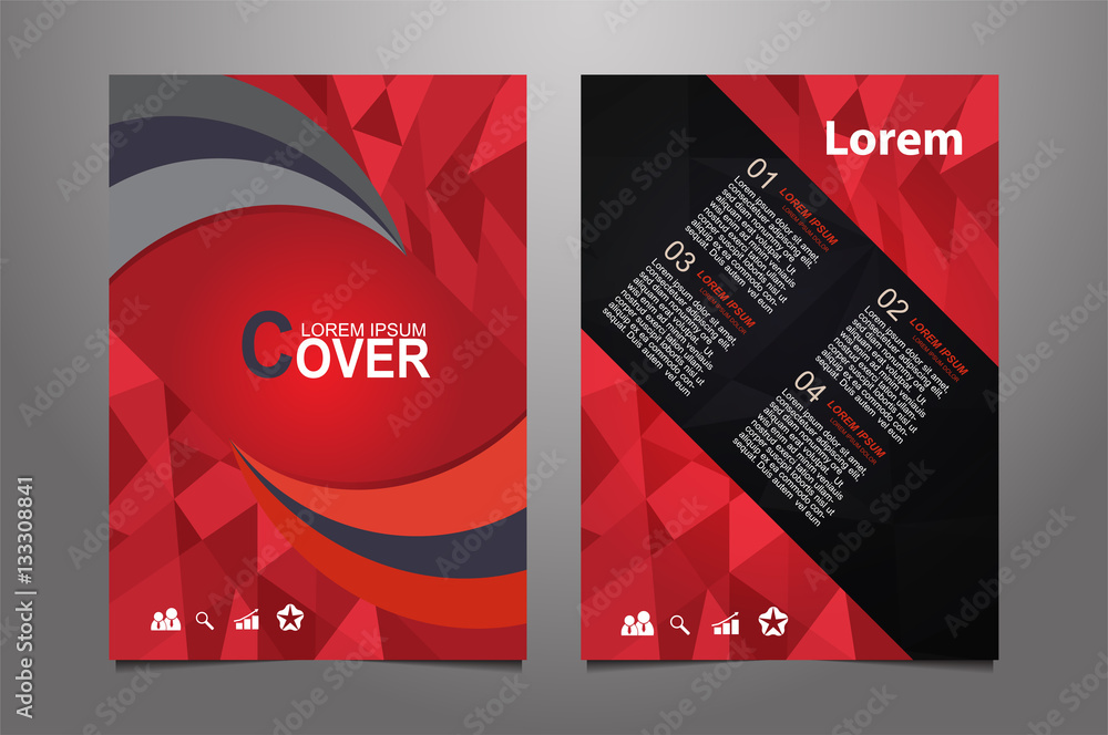 Red Vector annual report Leaflet Brochure Flyer template design, book ...