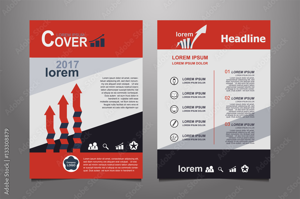 Red Vector annual report Leaflet Brochure Flyer template design, book ...