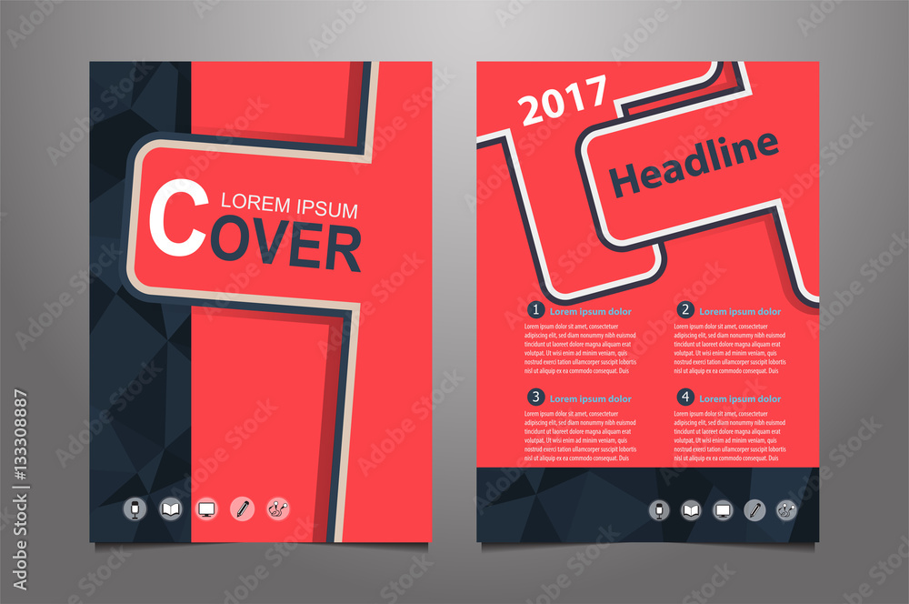 Red Vector annual report Leaflet Brochure Flyer template design, book ...