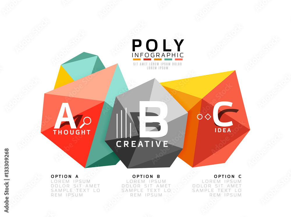 Abstract triangle low poly infographic template
