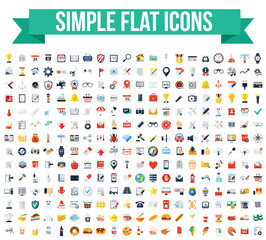 280 Simple Flat Vector Icons