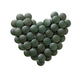 Wall Mural - spirulina tablets isolation