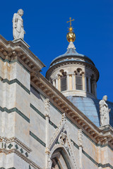 Wall Mural - Detail of left side facade, Cathedral of Santa Maria Assunta, Siena, Tuscany, Italy