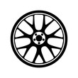 Wheel, tyre and tire icon. Round shaped rubber automobile or car, speed vehicle. Great for garage and machine shop, automotive and brake theme