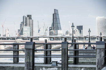 Poster - City of London view from the river Thames