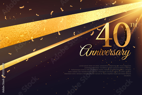 Fotografía 40th anniversary celebration card template